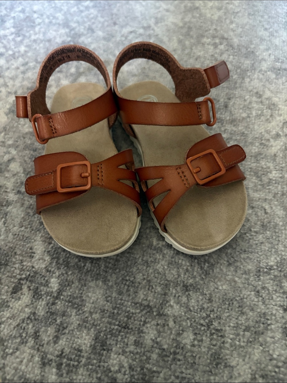 wonder nation Brown Kids Buckle Strappy Sandals